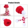 Skystuff Mini Santa Hats Set, 6 PCS Mini Christmas Hats with 6 PCS Mini Scarf Mini Knit Hats Wine Bottle Covers Table Decor Cutlery Holders Champagne Cover Finger Hats Xmas Decoration, S