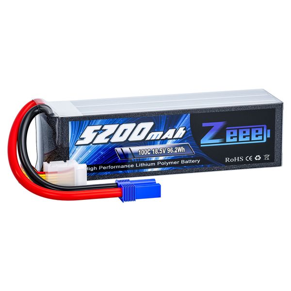 Zeee 18.5V 100C 5200mAh 5S Lipo Battery EC5 for RC Airplane Helicopter Quad Car