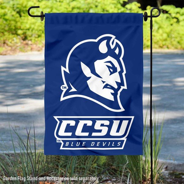 Central Connecticut Blue Devils Logo Garden Flag and Yard Banner