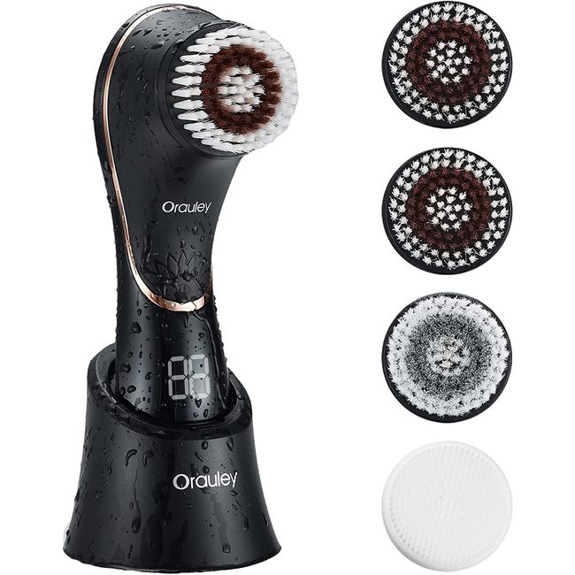 Facial Cleansing Brush, Electric Face Brush Scrubber Rechargeable Exfoliator IPX