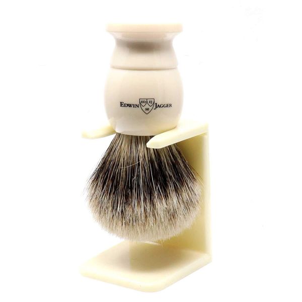 Ex Large Ivory Best Badger Brush + Stand