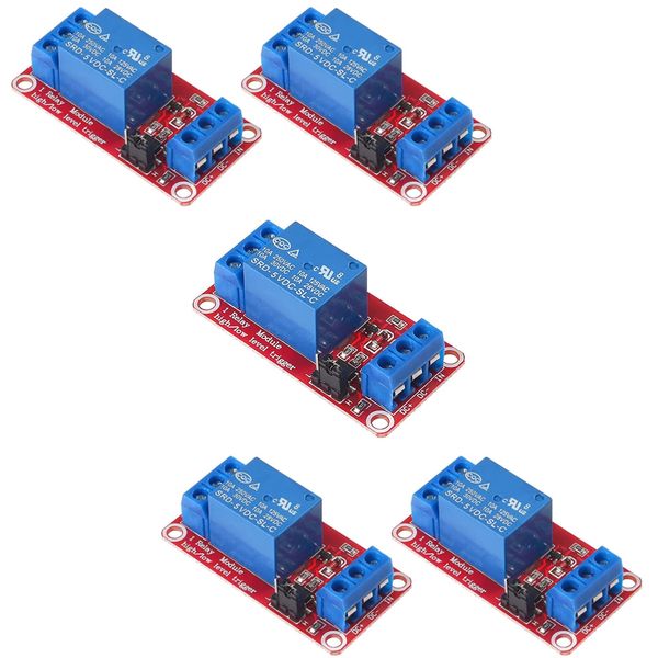 Relay Module Set of 5 1 Channel DC 5V Relay Module Development Board with High Low Level Trigger Optocoupler