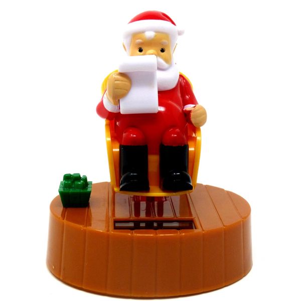 New Solar-Powered Christmas Rocking Santa with List