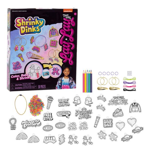 That Girl Lay Lay Shrinky Dinks Charm Kit, 32 Pre-Cut Shrinky Dinks Charms, Arts and Crafts Kits, Kids Toys for Ages 5 Up by Just Play