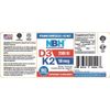 D3+K2 drops liquid MCT oil, 60 servings, 2500 IU/50 mcg per serving