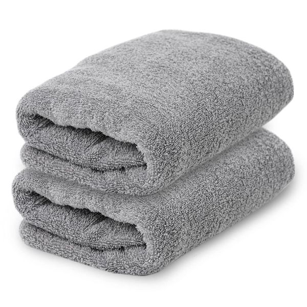 Iris Plaza 100% Cotton, Made in Japan, 1 Second Instant Absorption, Mini Bath Towel, Set of 2, High Absorbency and Gentle Touch Senshu Towel with Clean Air, Double-Sided Long Pile with Clean Air,