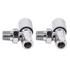 Blümme Modern Angled Round Head Chrome Radiator Valves Central Heating Taps One Pair
