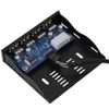 Richer-R USB 2.0 Front Panel Floppy Disk Bay, Multi-functional USB 2.0 Front Panel 3.5'' Floppy Bay 9 Pin to 4 Interface USB 2.0 HUB