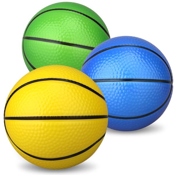 Dilabnba 5'' Mini Foam Basketball for Basketball Hoop, Soft Stress Balls Fun Sports for Indoor Office Outdoor Playground Pool Beach, Replaceable Basketballs for Kids Chidren Toddlers(3PCS)