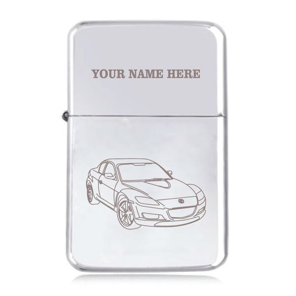Notts Laser RX8 Design - Personalised STAR Windproof Petrol Lighter