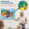 United State Map Laminated Poster -Double Side Educational Poster For Kids/Ad...