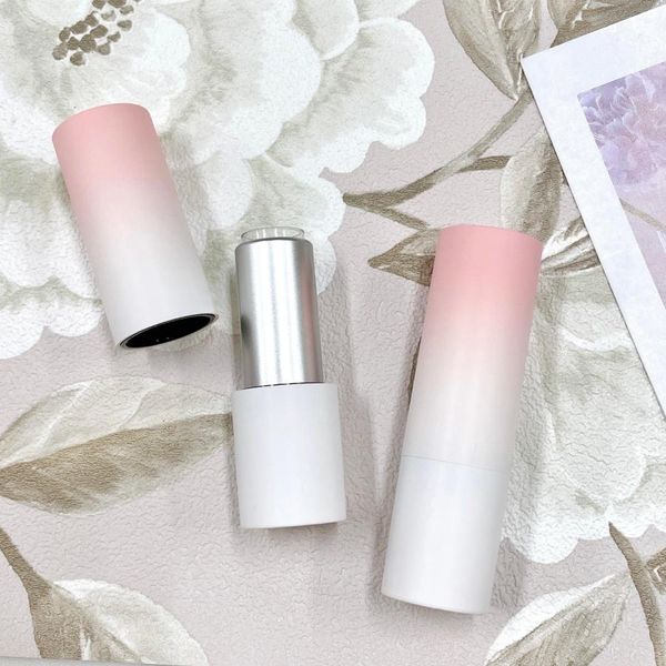 Pink gradient lip balm refill container for 12.1mm, magnetic cap, handmade cosmetics, lipstick, retractable stick, empty bottle, makeup, craft, cute