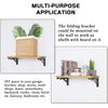 24 Black Folding Shelf Brackets Max.Load 370 lbHeavy Duty DIY Wall Mounted 2pc