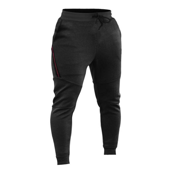 Muscle Alive Herren Hosen Joggers Trousers Longhosen for Sports Workoutpants Running Bodybuilding Sweatpants mit Reißverschlusstaschen Schwarz M