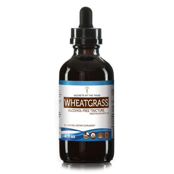 Secrets of the Tribe Wheatgrass Alcohol-Free Liquid Extract, USDA Organic Wheatgrass (Triticum aestivum) Dried Leaf (4 FL OZ)