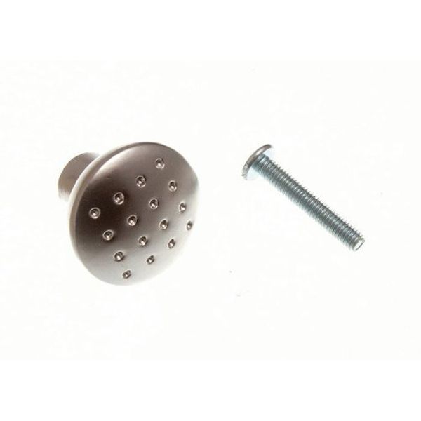 KITCHEN CUPBOARD DOOR PULL HANDLE DIMPLE KNOB MATT CHROME 28MM ( pack 2 )
