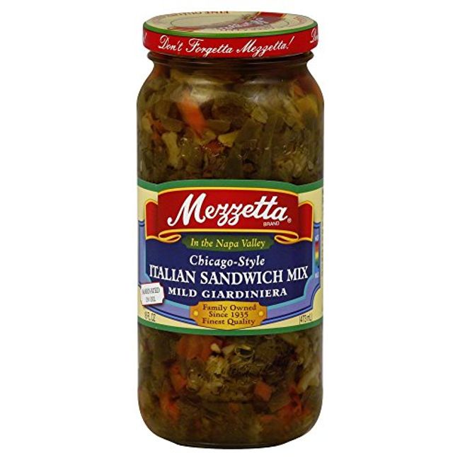 Mezzetta Chicago-Style Italian Sandwich Mix, Mild Giardiniera - 16 oz bottle