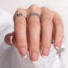 Stick On Nails Short - BTArtbox Square French Tip False Nails With Glue, 30Pcs Soft Gel Press On Nails in 15 Sizes, Reusable Semi-Transparent Glue On Fake Nails for Woman, French Girl