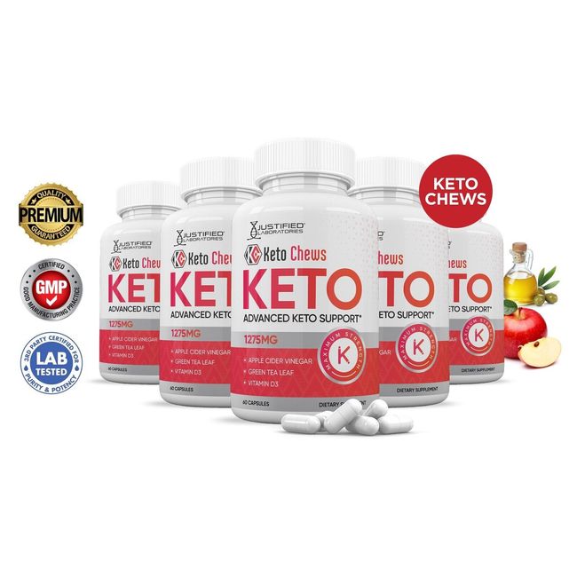 Keto Chews Keto ACV Pills 1275 MG Stronger Than Gummies Keto Support 5 Bottle