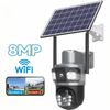 2PCS 4MP Solar Wireless Security Camera WiFi 355° PTZ Dual Lens 2-Way Audio