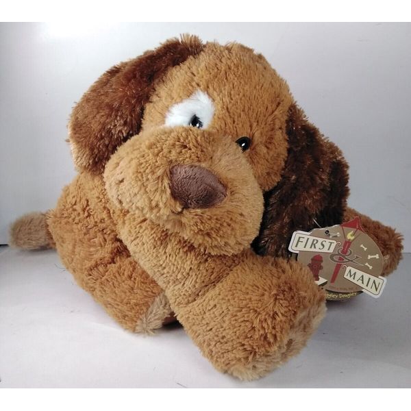 Huggley Dougley First & Main Brown Plush Dog 8.5" Stuffed Animal Toy