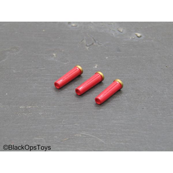 1/6 Scale Toy Red Shotgun Shells (x3)