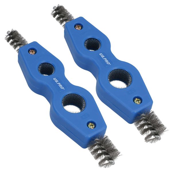 Double Ended Internal and External Pipe Cleaner Deburring Brush 15 + 22mm 2pc