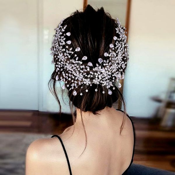 wedding tiara bridal hair piece silver rhinestone hair accessory for ladies,Rhinestone Bridal Bridesmaid Hair Comb Accessories (Silver Left and Right)