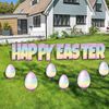10-Piece Quick Set Happy Easter Yard Letters, Easter Pastel Lawn Decor, USA Made