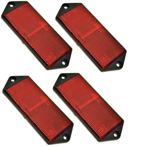 Red Large Rectangular Rear Reflector Pack of 4 Trailer Fence/Gate Post TR073