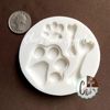 Puppy paw and bones silicone mold, 4 cavities