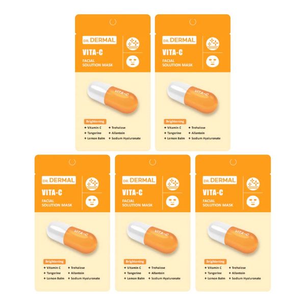 Dr. DERMAL Vitamin C Facial Solution Mask (Set of 5)