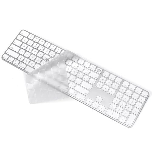 Keyboard Cover Skin Compatible with 2024 Magic Keyboard and Numeric Keypad A3119 MXK73LL/A, Ultra-Thin Apple Magic Keyboard TPU Protector - Transparent