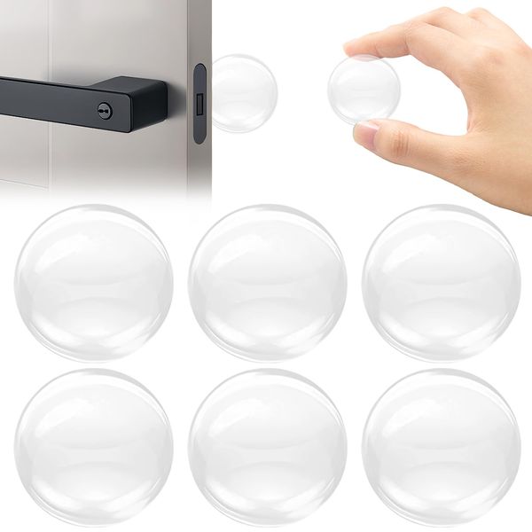 Door Stopper, Rubber Door Stop Door Handle Protectors Silicone Round Wall Protector Adhesive Door Stop Door Handle Bumper Pads for Cabinets, Wall and Door Handles(6pcs)