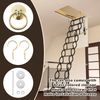1 Set Attic Pull Down Hook Attic Ladder Pull Down Hook Stainless Steel Efficient Convenient Attic Door Pull Fast Assembly Suitable for Loft