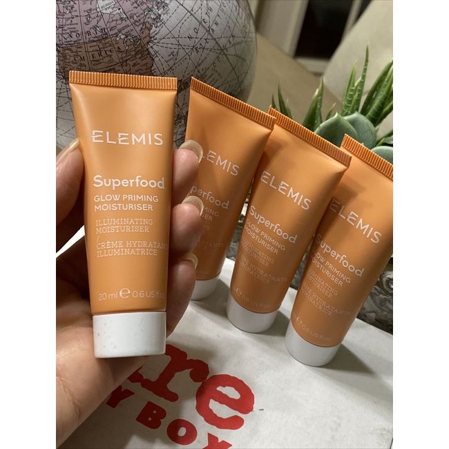 4x Elemis Superfood AHA Glow Priming Moisturizer Mini 20ml Each New & Sealed