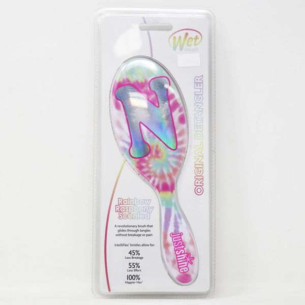 Wet Brush Raspberry Scent Rainbow Detangler Brush, Letter "N"