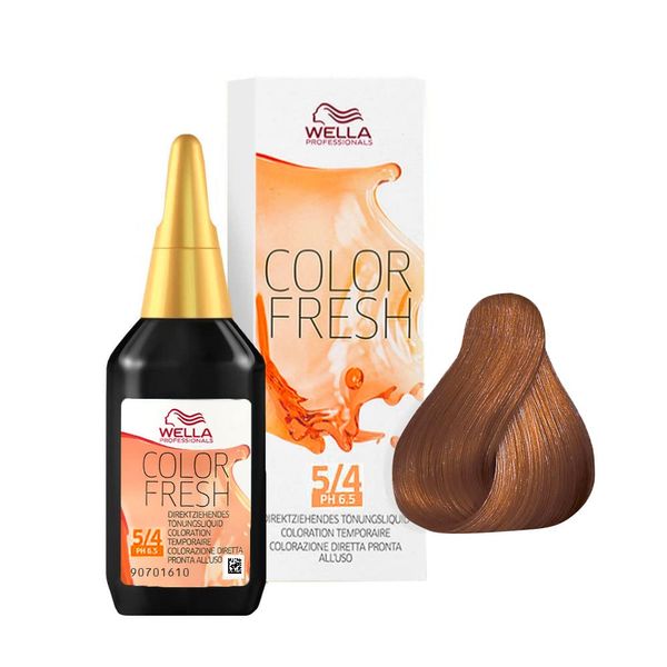 Wella Color Fresh PH 6 5 - Acid - 5/4 Hellbraun Rot, 75 Ml