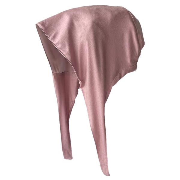 Belsen Satin Bonnet Silk Bonnet Sleep Cap Satin Lined Slouchy Beanie Night Sleeping Hat Adjustable for Curly Hair (Pink)