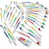 Variety Savings 50 Toothbrushes Bulk Wholesale Quantity Standard Size, Dental Care Toiletries, Medium Soft Bristles, Individually Wrapped, Homeless Care, Disposable Use, Hotels, Travel,
