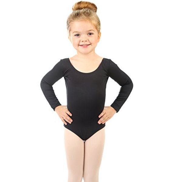 Elowel Gymnastics Leotards for Girls - Long Sleeve & Scoop Neck Leotard for Girls Dance