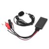 Uxsiya Bluetooth AUX Module 2 RCA Cable Adapter with HandsFree Microphone, Black ABS Receiver Module Stereo Radio for Auto Replacement