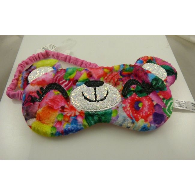 Teddy bear face beauty eye mask sleep mask light out glitter Rainbow colors