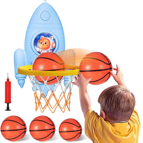 Mini Basketball Hoop with 3 Balls and Pump for Kids Boys Girls Age 2 3 4 5 6,Toddlers Basketball Hoop for Indoor or Outdoor Play,Adjustable Height,Toys Gift for Childs