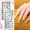 JSRQT 6Pcs Nail Art Stamping Plates, Butterfly Flower Feather Leaves Nail Stamping Plates Set, Nail Stencils Templates for Nail Art DIY, Metal Nail Printing Image Plates for Women Girl Manicure Art