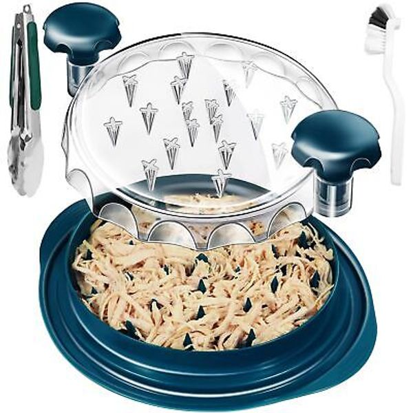 Chicken Shredder 10.8" Transparent Lid Chicken Breast Shredder Tool Twist Chi...