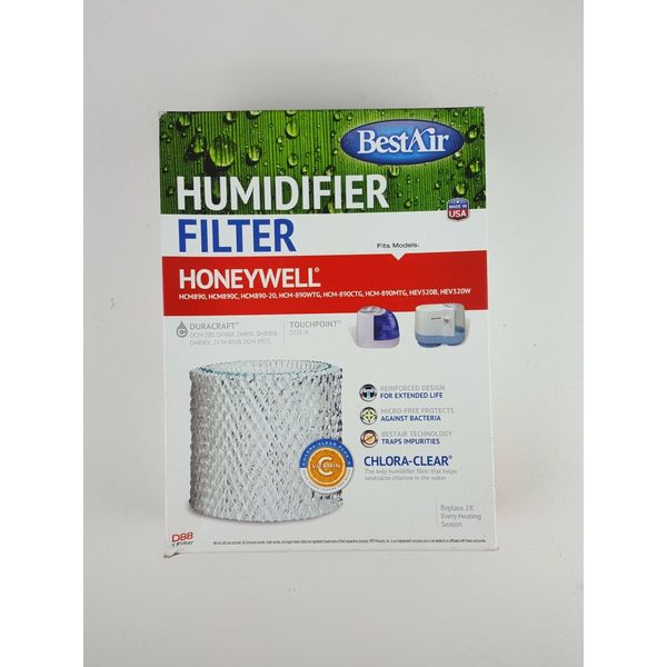 BestAir D88 Humidifier Wick Replacement Filter For Honeywell HC888 UD88P