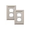 DEWENWILS Duplex Outlet Covers, Brushed Nickel Outlet Wall Plates,Metal,2 Pack