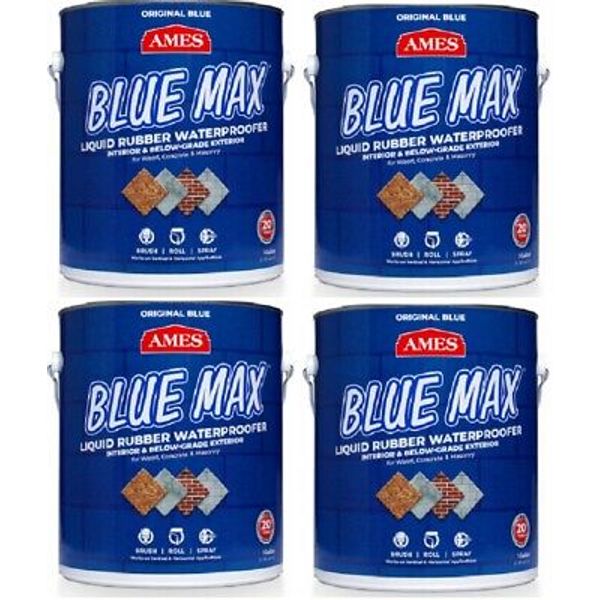 4 ea Blue Max BMX1RG Liquid Rubber Membrane Waterproofer Waterproofing Coating