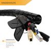 TPFNet Spiral Cable Tube 30mm, Spiral Cable Wrap, Black, 2,0m, Threading Tool